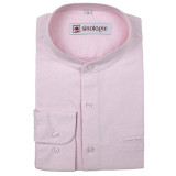 Chemise col mao en coton oxford