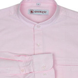 Chemise col mao en coton oxford