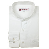 Chemise col mao en coton oxford