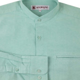 Chemise col mao en coton oxford