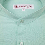 Chemise col mao en coton oxford