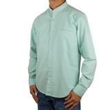 Chemise col mao en coton oxford