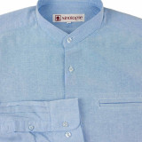 Chemise col mao en coton oxford