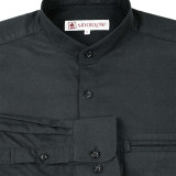 Chemise col mao en coton oxford